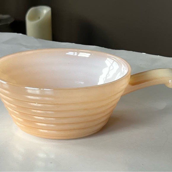 VTG Copper Tint (Lustre) Fire King by Anchor Hocking 12 oz casserole w/ handle - Picture 7 of 10